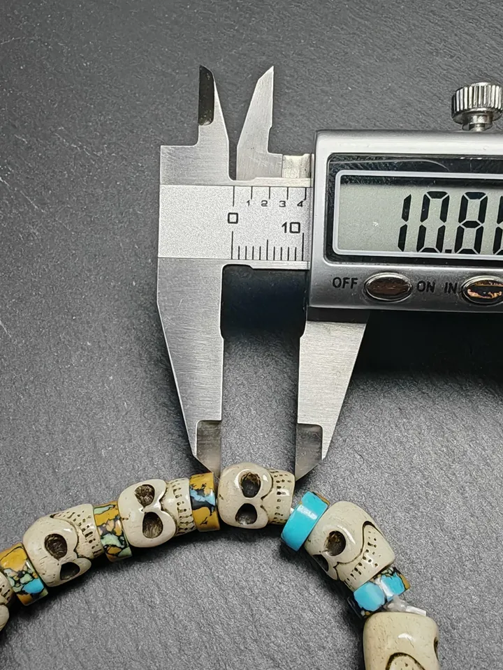 Authentic Tibetan Citipati Skulls Bead Bracelet | Unique Yak bone Carved Wrist Mala with Mixed Turquoise,Gandhanra Tibetan Jewelry