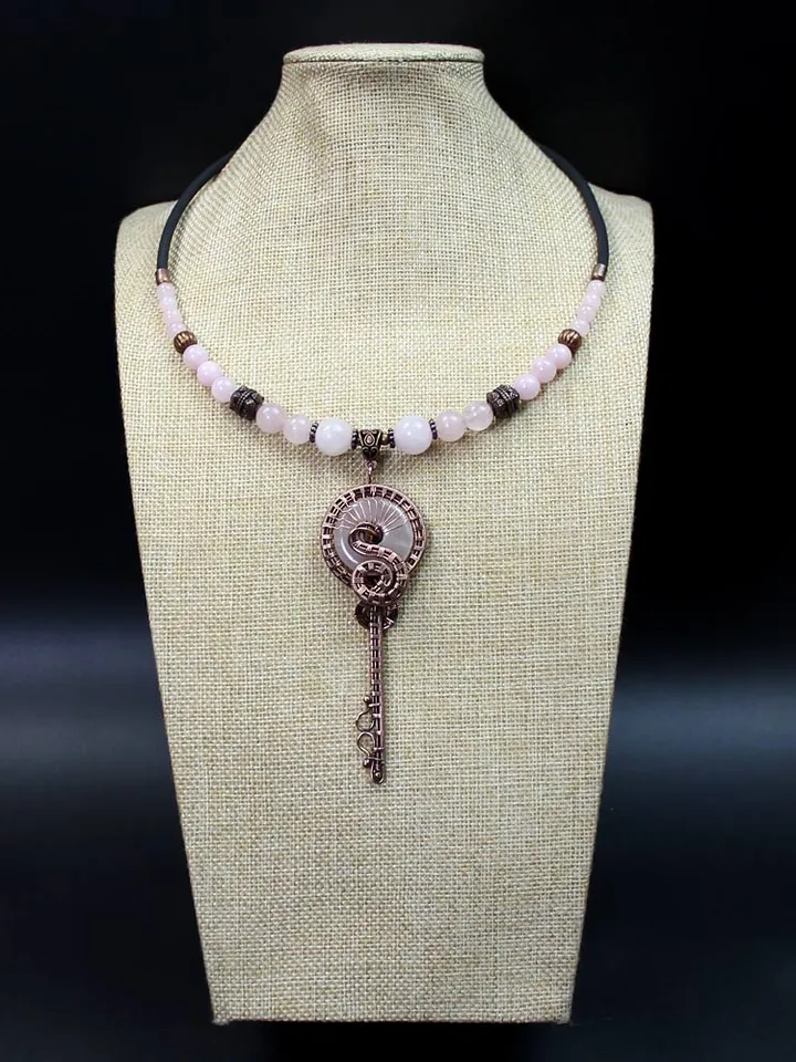 Handmade necklace with pendant Key.
