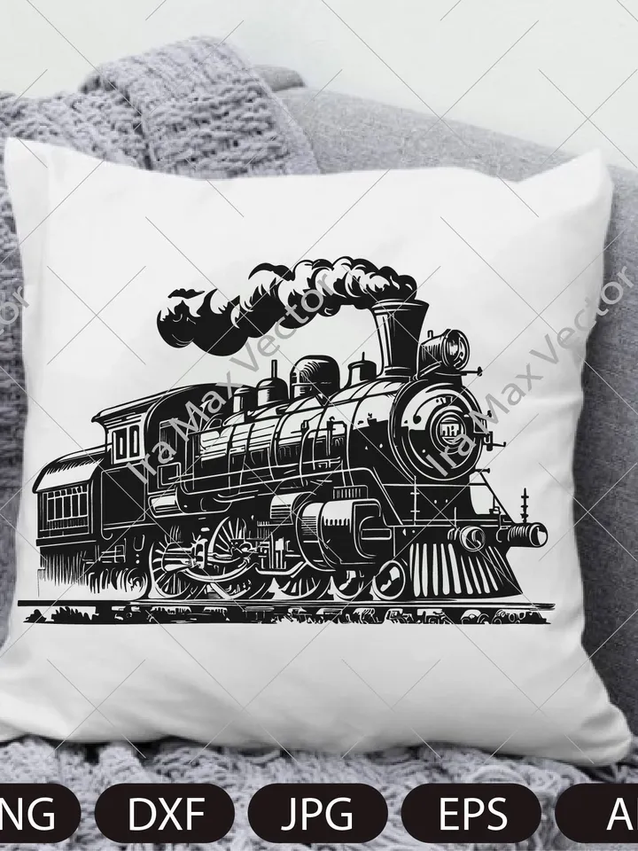 Steam locomotive vintage svg, Retro transport, Old train, Train retro SVG PNG, Steam Engine Image ,Vintage Clip Art for Transfers Prints