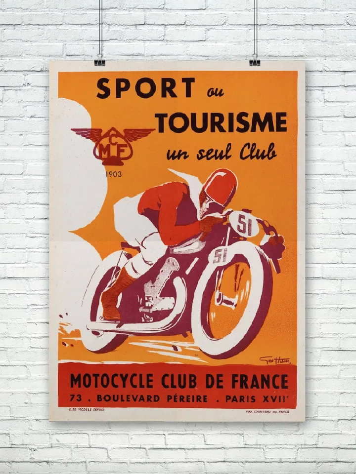 Sport tourisme, vintage poster.