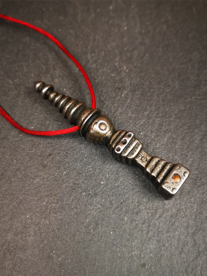 Gandhanra Handmade Tibetan Buddhist Tower Amulet,Stupa,Pagoda Pendant,Made of Cold Iron,2.56 inches