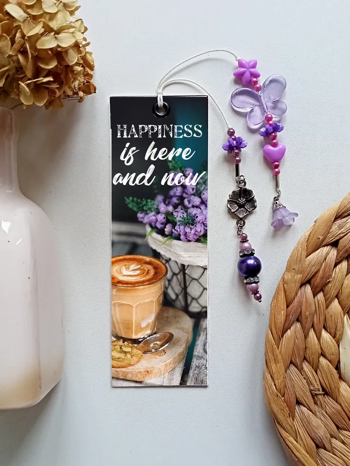 Hand made double sided bookmark with charm\Personalized bookmark for travelers notebook\Gifts for Mum-Daughter-Sister\Gift for teacher