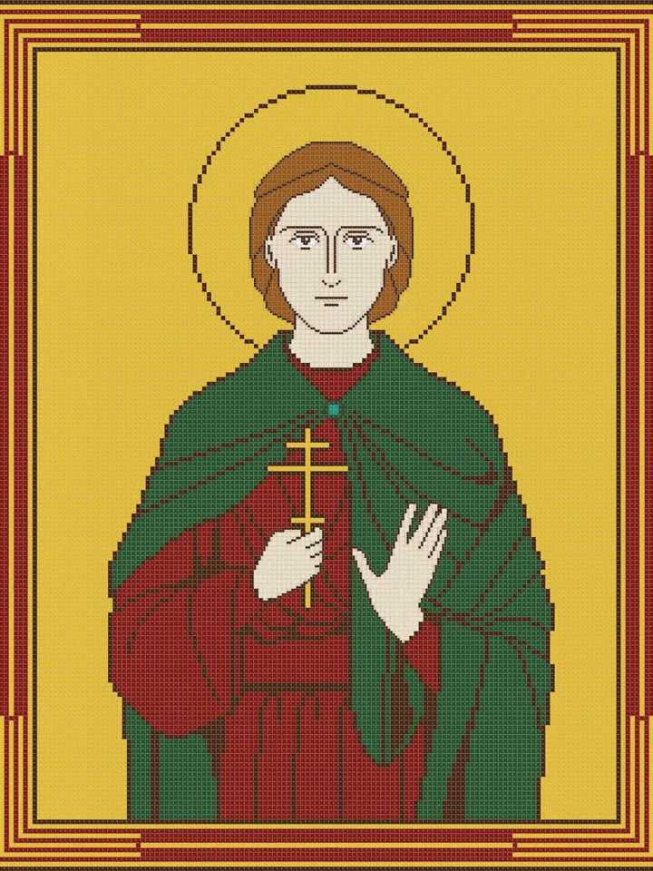 Cross Stitch Pattern Icon St. Anatolij Digital Download PDF