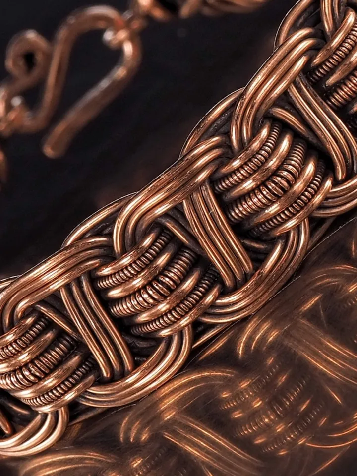Wire wrapped copper bracelet for woman Antique style copper jewelry WireWrapArt