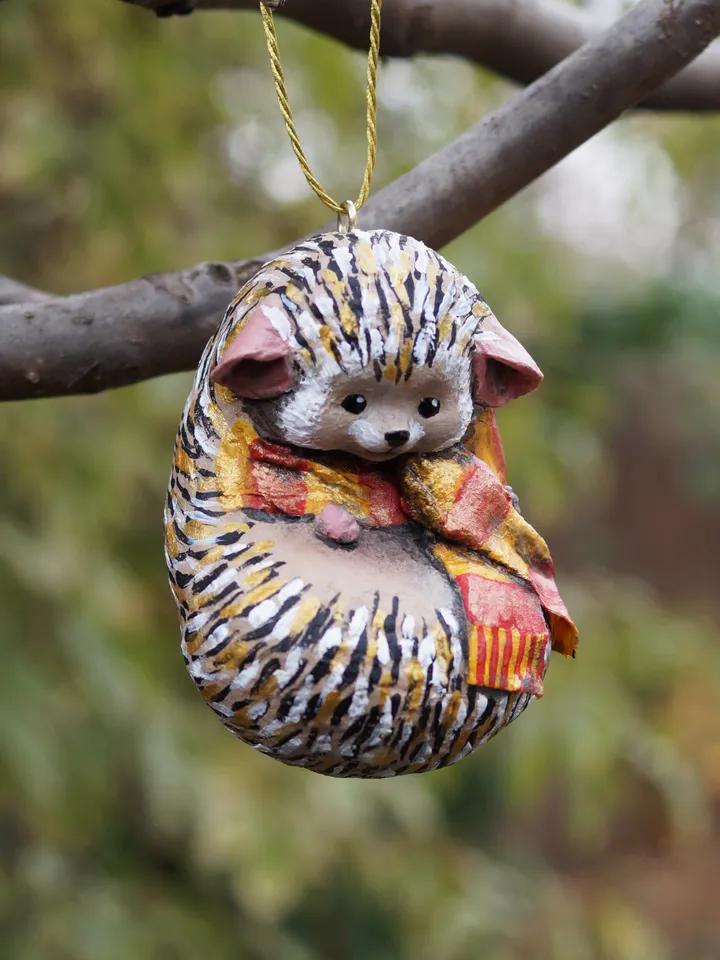 Spun cotton ornament - Hedgehog