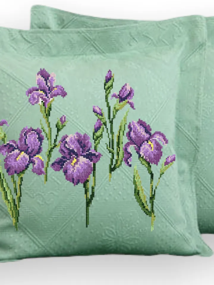 Irises cross-stitch set patterns machine embroidery designs digital embroidery pattern clothing décor embroidery motif flower embroidery
