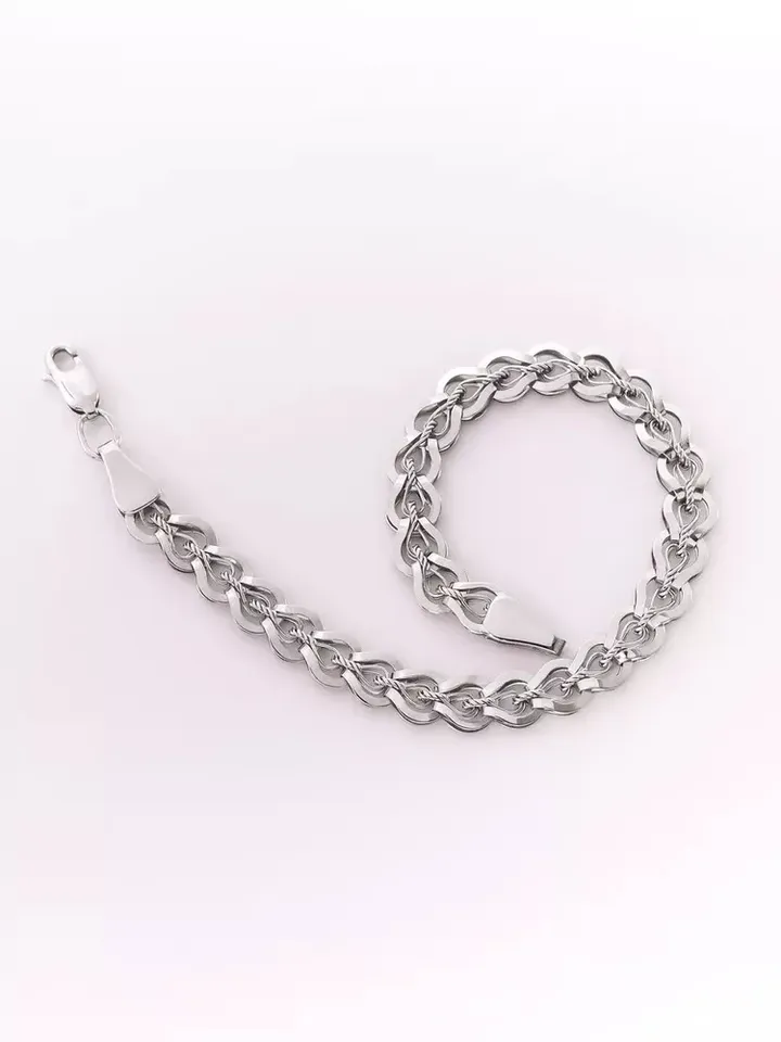 Bracelet on hand silver 925 wide, hand weaving