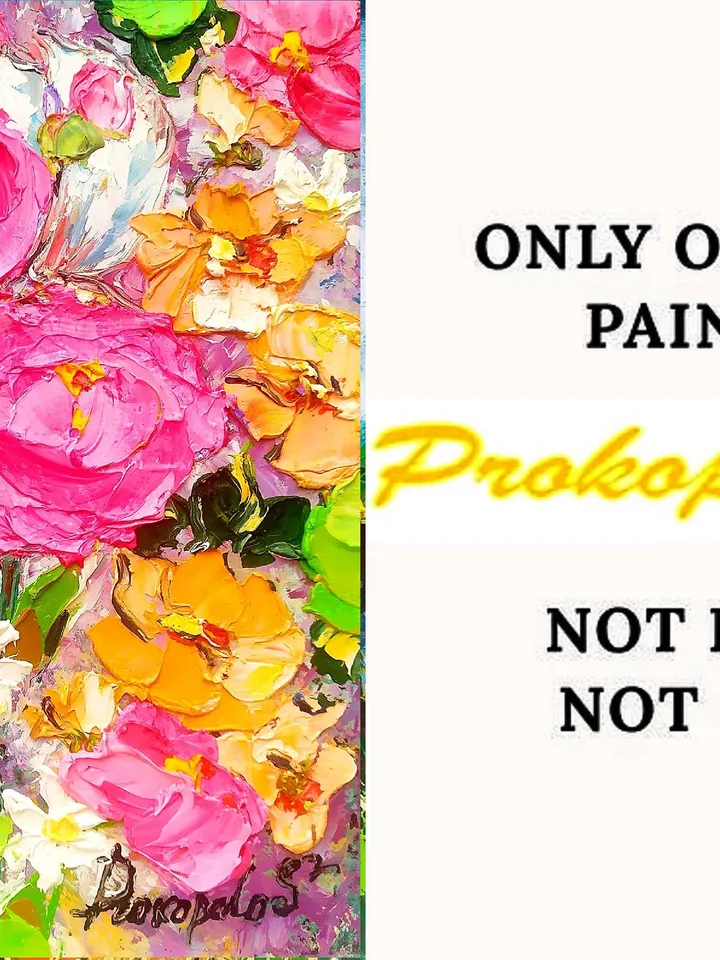 Pink Rose Flowers Painting Floral Original Fine Art Blossoms Flower Impasto Oil Painting 10&quot; by 8&quot; by ArtProkopaloSv