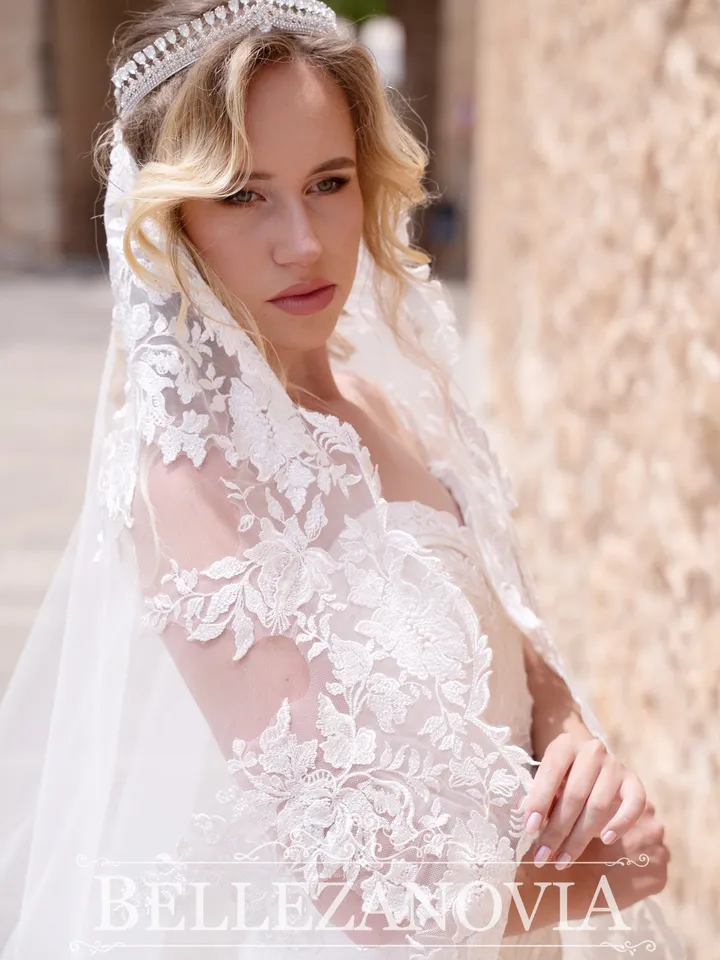 Royal Sequins Veil, Lace Veil Wedding Floral Wedding Veil Cathedral Lace Edge Cathdral Bridal Veil Flowy Wedding Lace Chapel Veil 900233.1