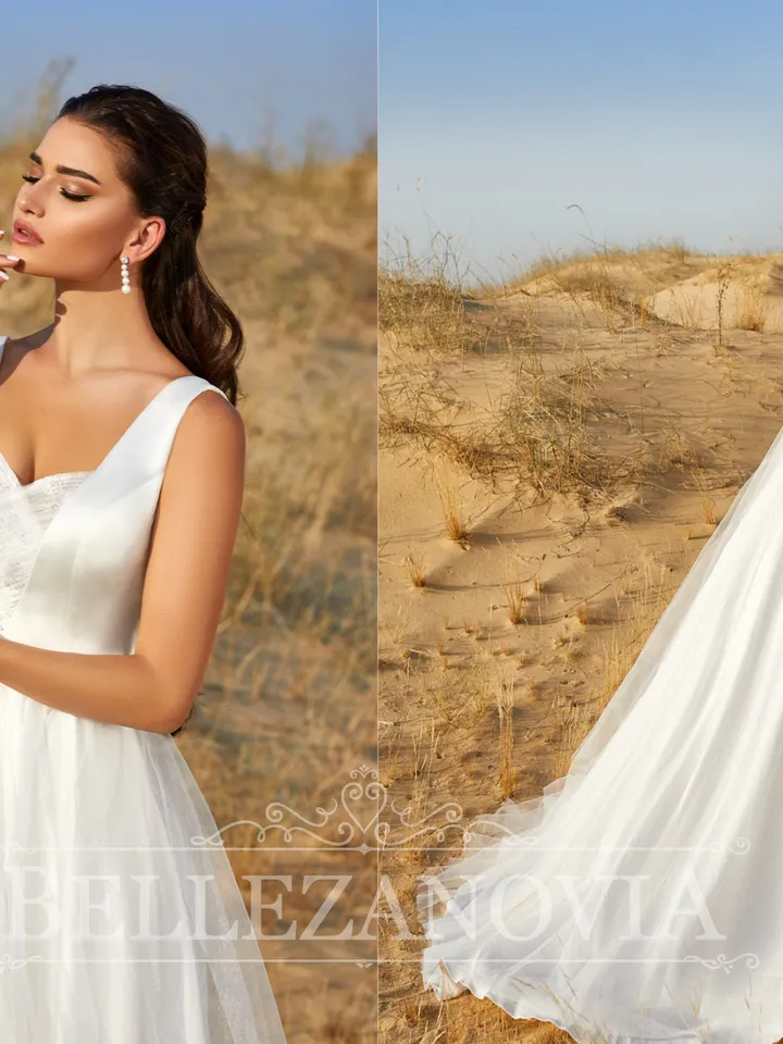 Ivory long Bridesmaid Dress, A-line dress, Satin wedding dress, Minimalist boho bridal dress, Wedding dress vintage, Boho Wedding Dress