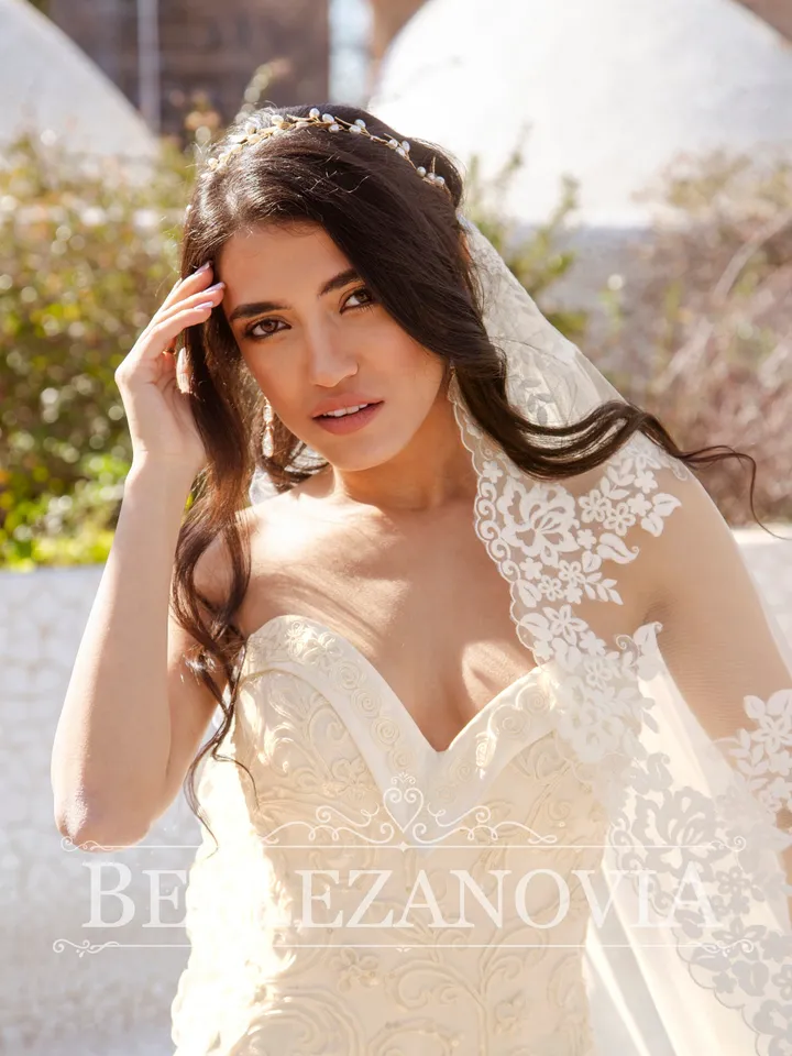 New Cathedral Wedding Veil, Bridal Veil Cathedral, Leaf cathedral veil, Unique veil wedding cathedral, Wedding veil cathedral flowers 900153