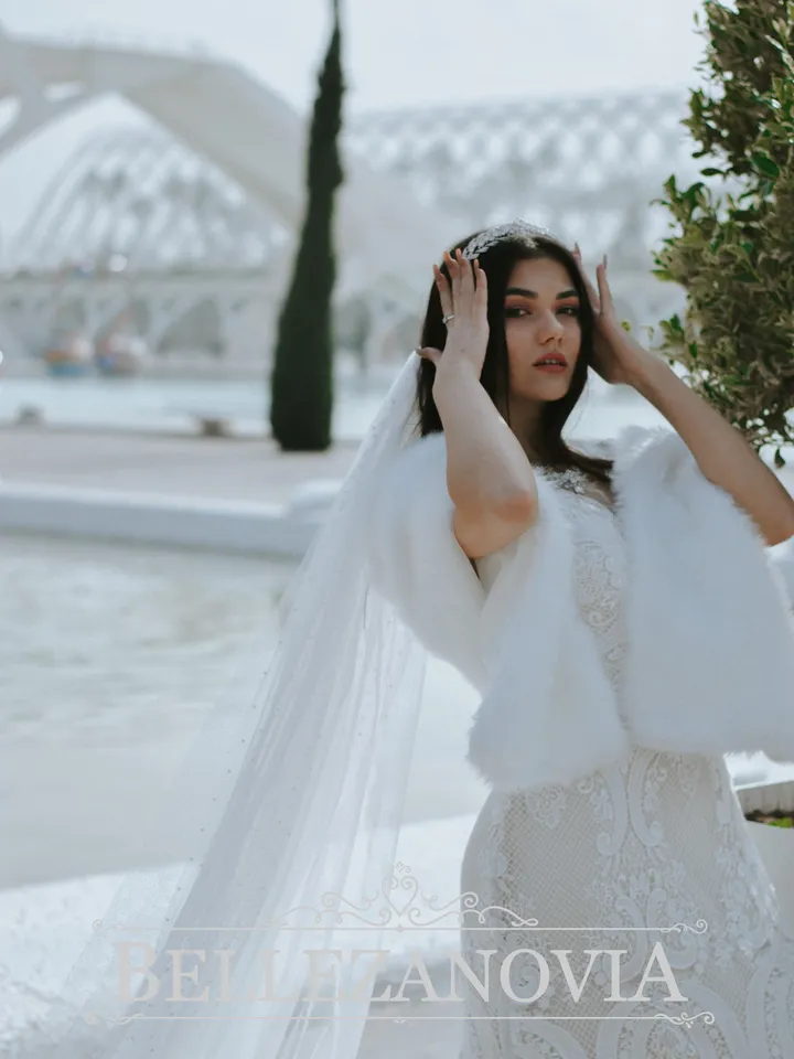 Pearl Wedding Veil wedding veil Chapel bridal Modern Fingertip Veil Ivory Wedding Veil Single Tire Veil Simple Veil Single layer Veil