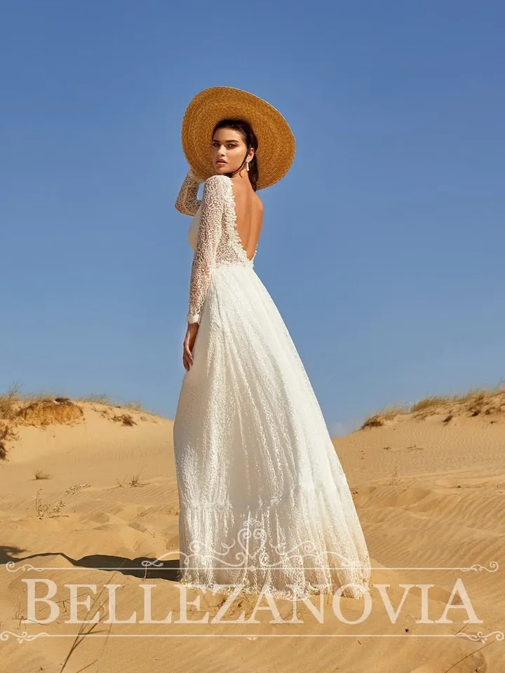 Sleeve wedding dress, Boho wedding dress, Lace wedding dress, Hippie wedding dress, Vintage wedding dress, Bohemian wedding, Bridal Gown