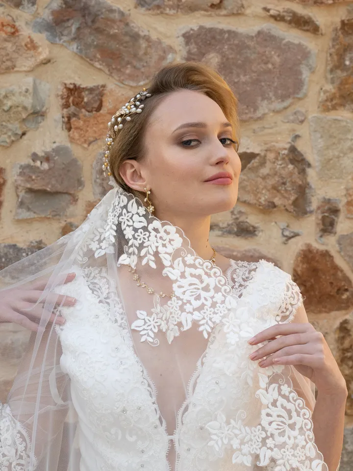 New Cathedral Wedding Veil, Bridal Veil Cathedral, Leaf cathedral veil, Unique veil wedding cathedral, Wedding veil cathedral flowers 900153