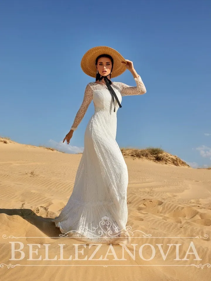 Sleeve wedding dress, Boho wedding dress, Lace wedding dress, Hippie wedding dress, Vintage wedding dress, Bohemian wedding, Bridal Gown