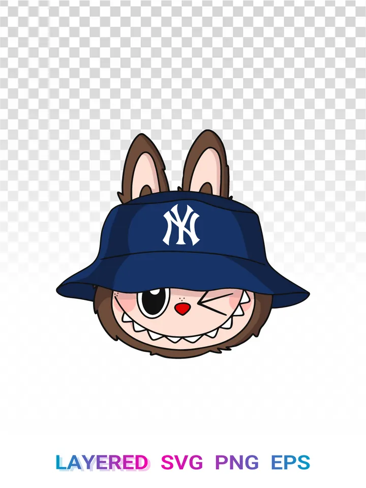 Labubu Yankees PNG, NY MLB Baseball SVG Clipart