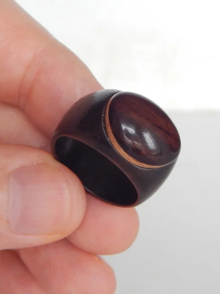 Wooden signet ring. Handmade jewelry made from natural wood. 3