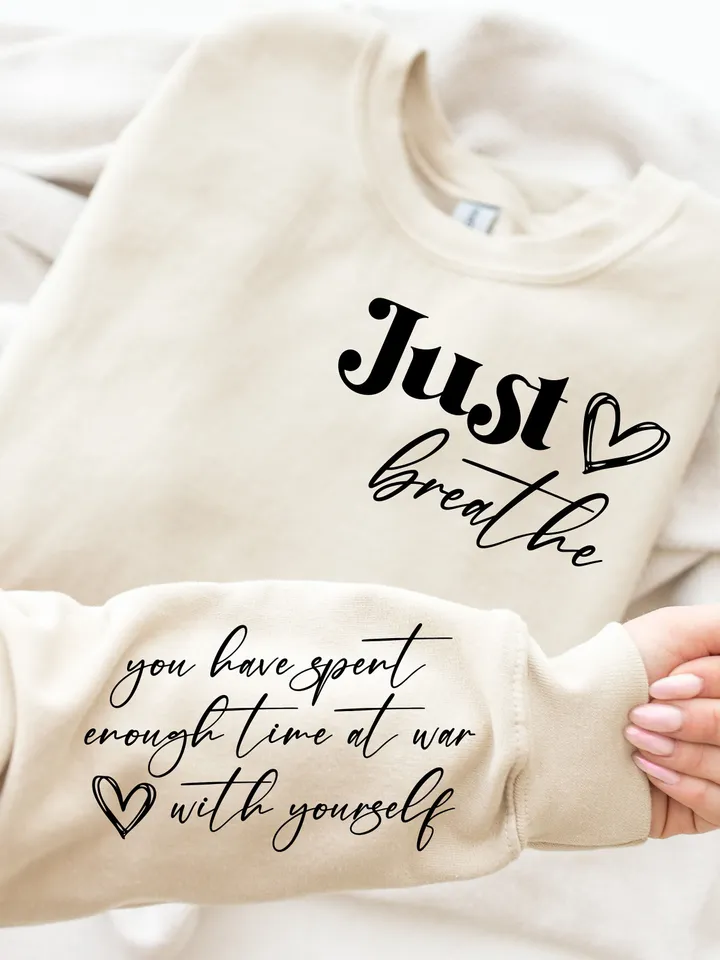 Just Breathe Sleeve Design SVG PNG sublimation,Instant Download,Digital Download,dandelion svg Cricut Shirt,Chapter Mom life Tshirt,positive