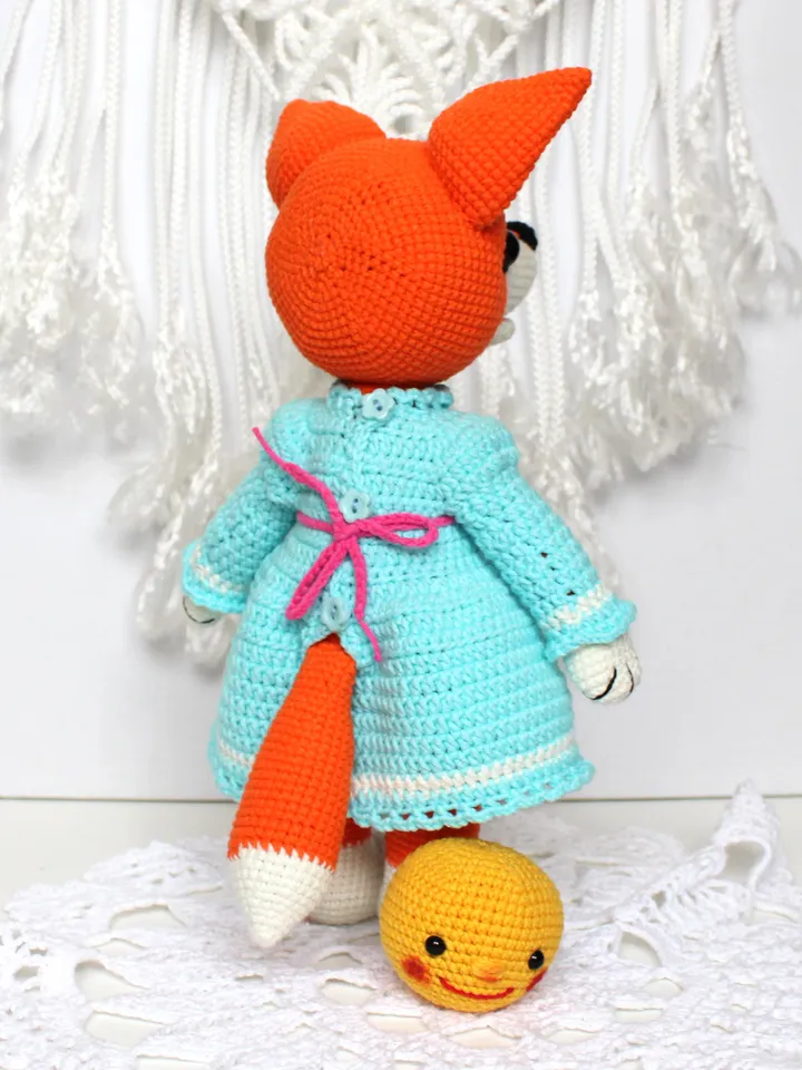 Crochet fox pattern Amigurumi fox pattern PDF in English Crochet toy fox in dress