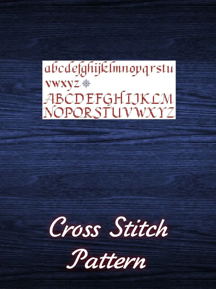 Vintage Cross Stitch Pattern Alphabet Counted Digital Download PDF