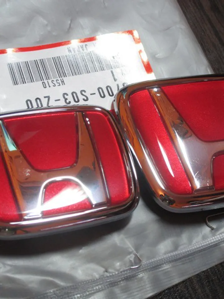 Front & Rear Emblems H red Genuine JDM Honda Civic Ek9 Type-R 96-00 (EG 92-95)