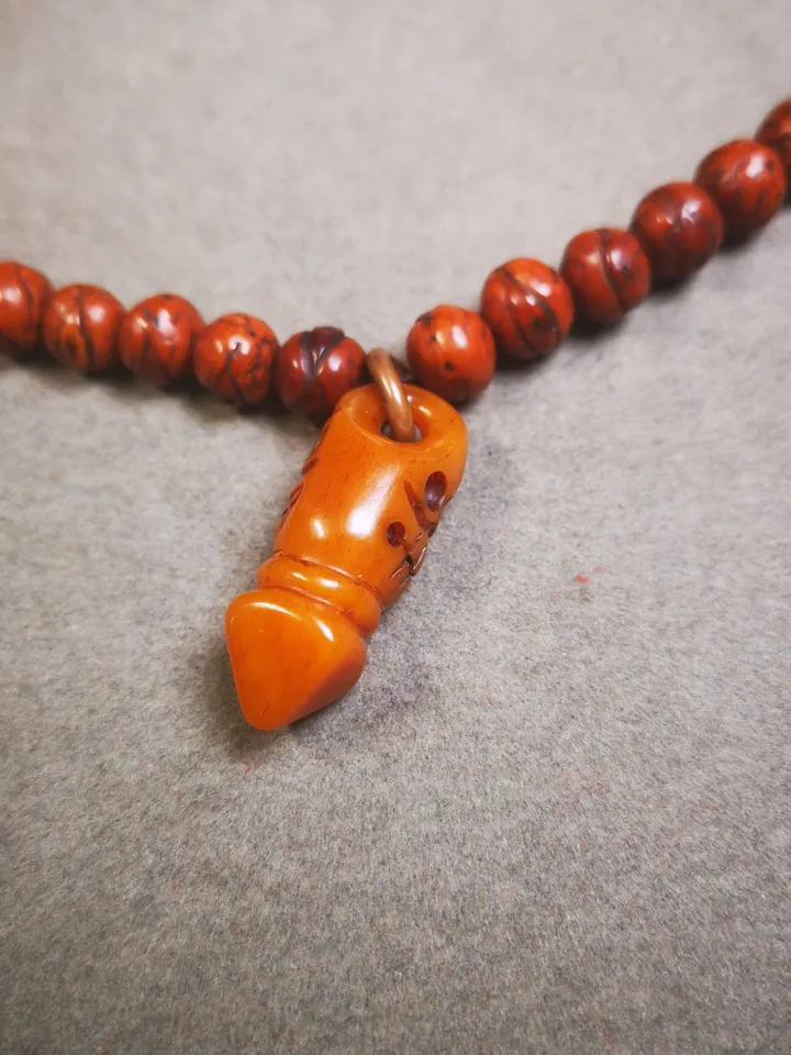 Gandhanra Tibetan Bone Carved Phurba Amulet, Ritual Implement Pendant
