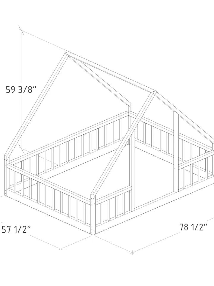 Montessori Floor House Bed Plan, Full Size, PDF, DIY