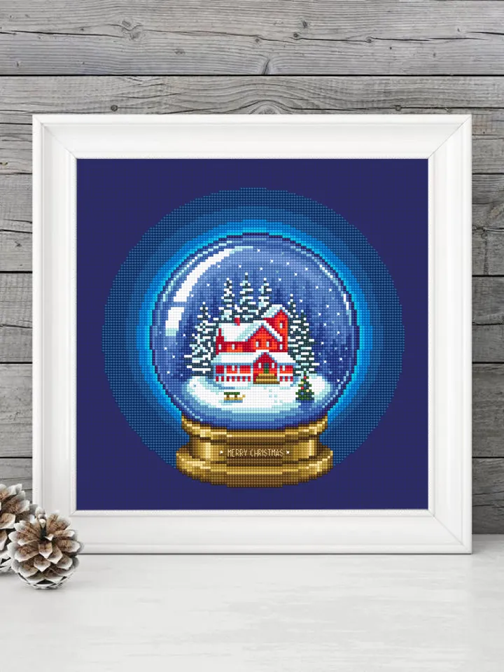 Merry Christmas cross stitch pattern PDF download Set of Snow ball cross stitch chart, Christmas pattern digital PDF, Vintage red truck #N62