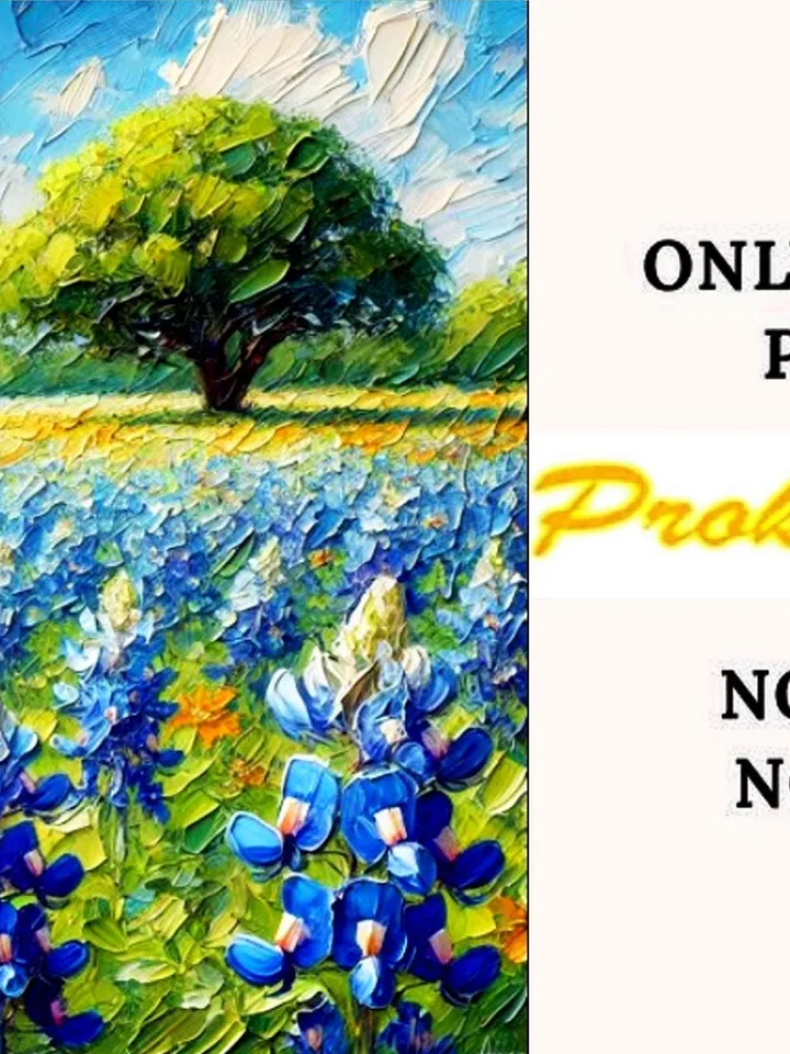 Texas Bluebonnets Painting Flowers Original Art Oak Tree Impasto Oil Painting National Park Painting Landscape Blue Art Impressionist Gifts