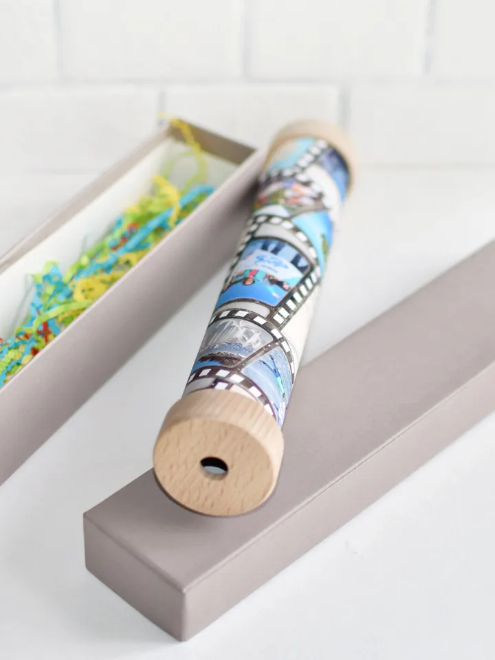 Kaleidoscope as graduation gift. One year anniversary wedding gift for couple. Custom photo collage gift for parents wedding.