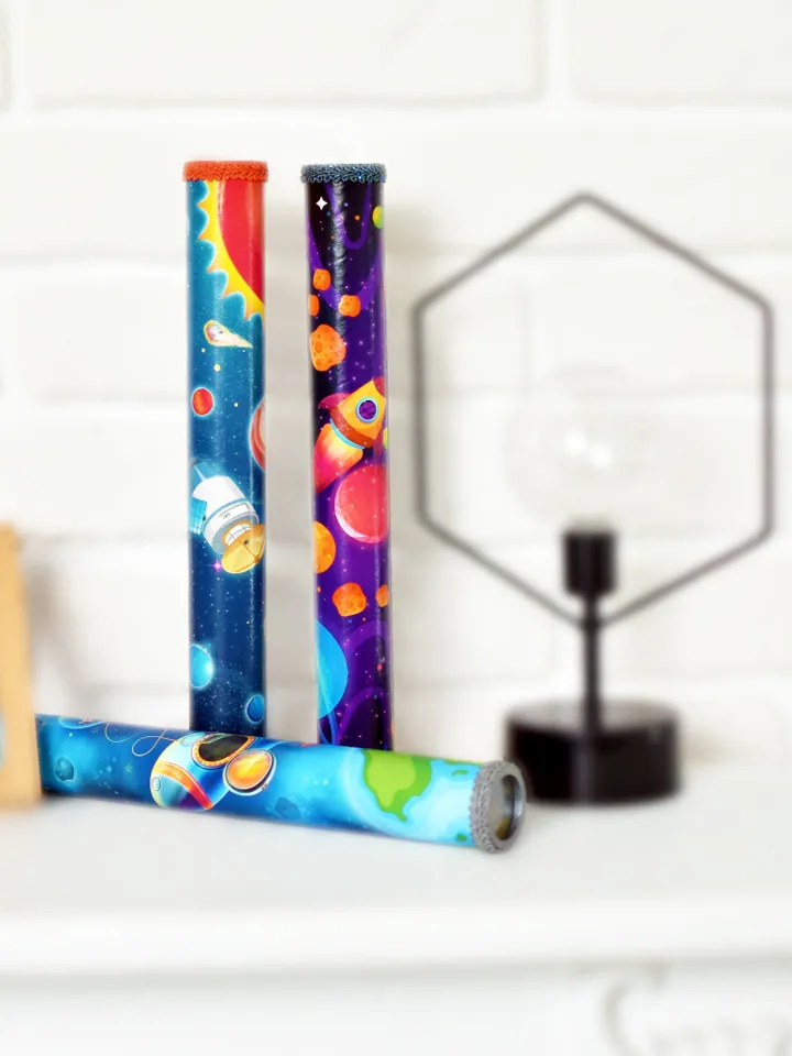 Outer space age Astronomy gifts for science teacher. Roommate gift kaleidoscope for christmas eve box.