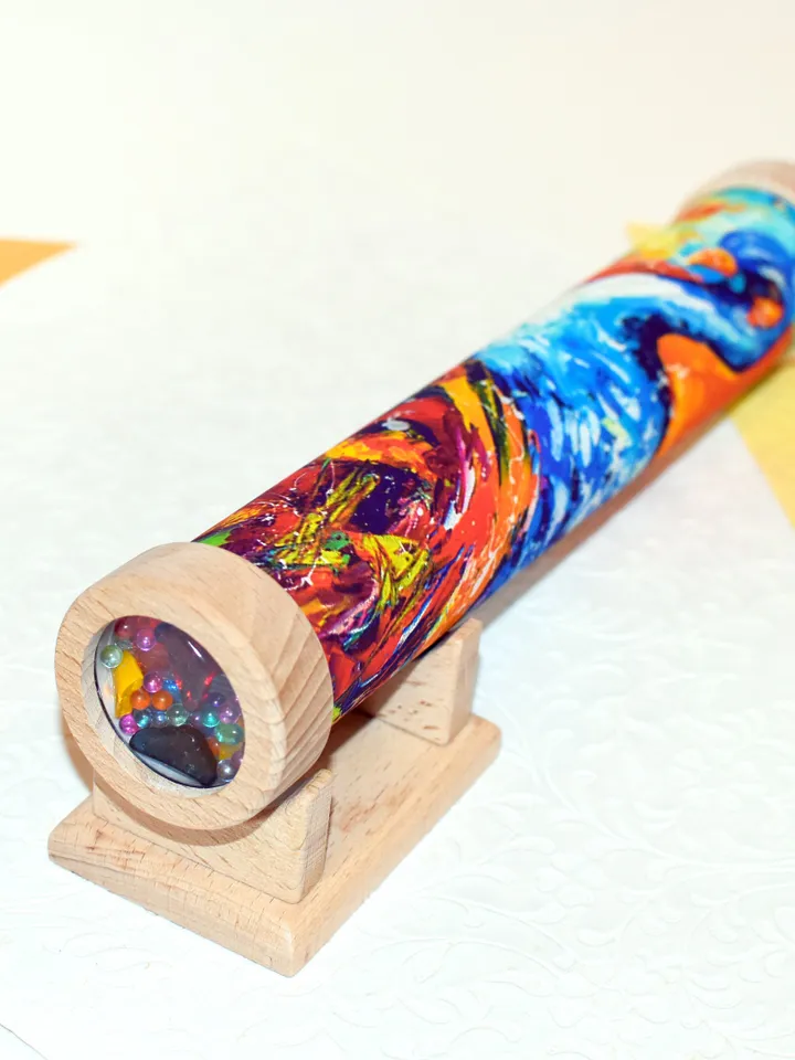 Peacock kaleidoscope. Art print roommate gift. Art therapy friendship long distance gift with watercolor bird peacock.