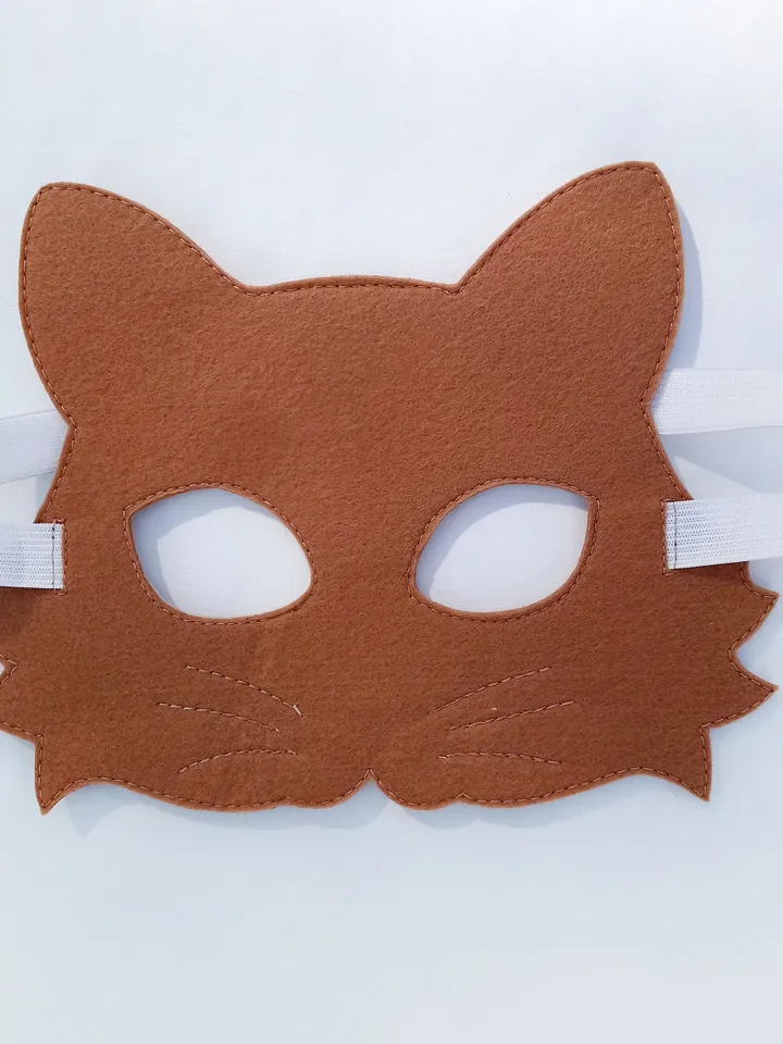 Tabby cat masquerade mask, halloween cat mask kid, felt kids mask, cat cosplay halloween costume.