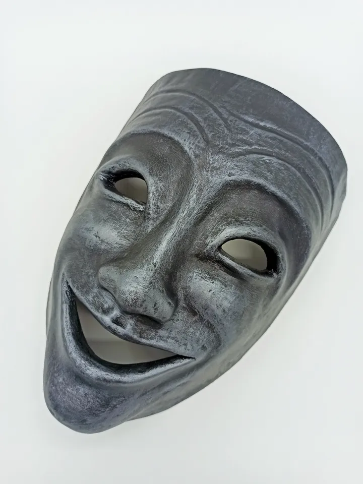 Tragedy drama mask wall art, venetian mask, unique wall art, wall hanging mask, theatre gifts.