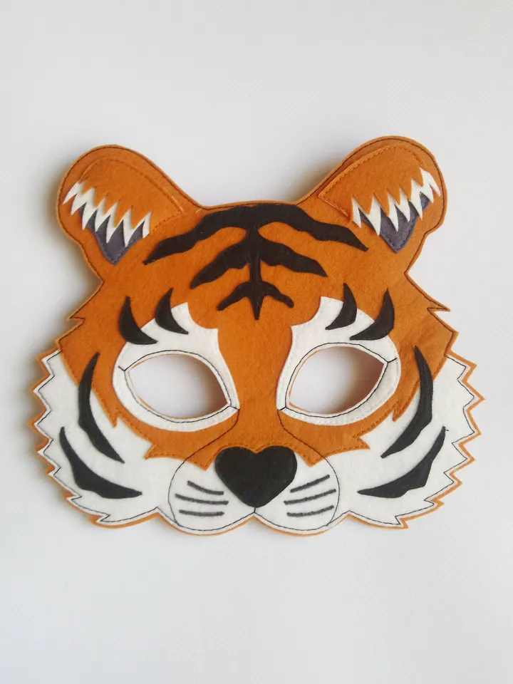 Tiger mask, kids masquerade mask, costume mask, tiger cosplay, halloween mask.