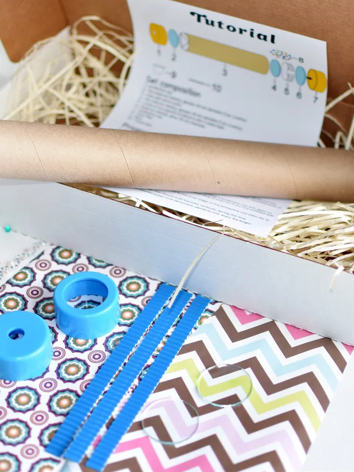 Kaleidoscope kit Activity box. DIY adult craft kit. Skill toy kids craft kits with science gifts.