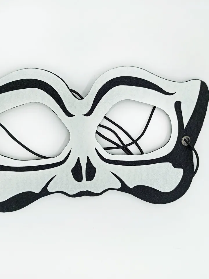 Skeleton halloween mask,  spooky face mask, halloween skeleton cosplay costume, light up mask.