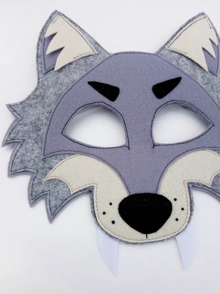 Wolf cosplay halloween mask, masquerade mask, kids wolf mask, werewolf costume mask.