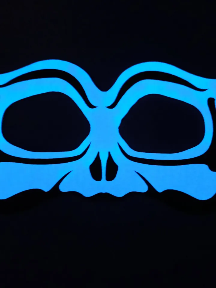 Skeleton halloween mask,  spooky face mask, halloween skeleton cosplay costume, light up mask.