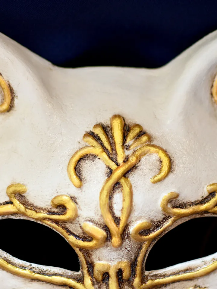 Animal masquerade mask for couples. Cat cosplay mask. Venetian mask to masquerade halloween costume.