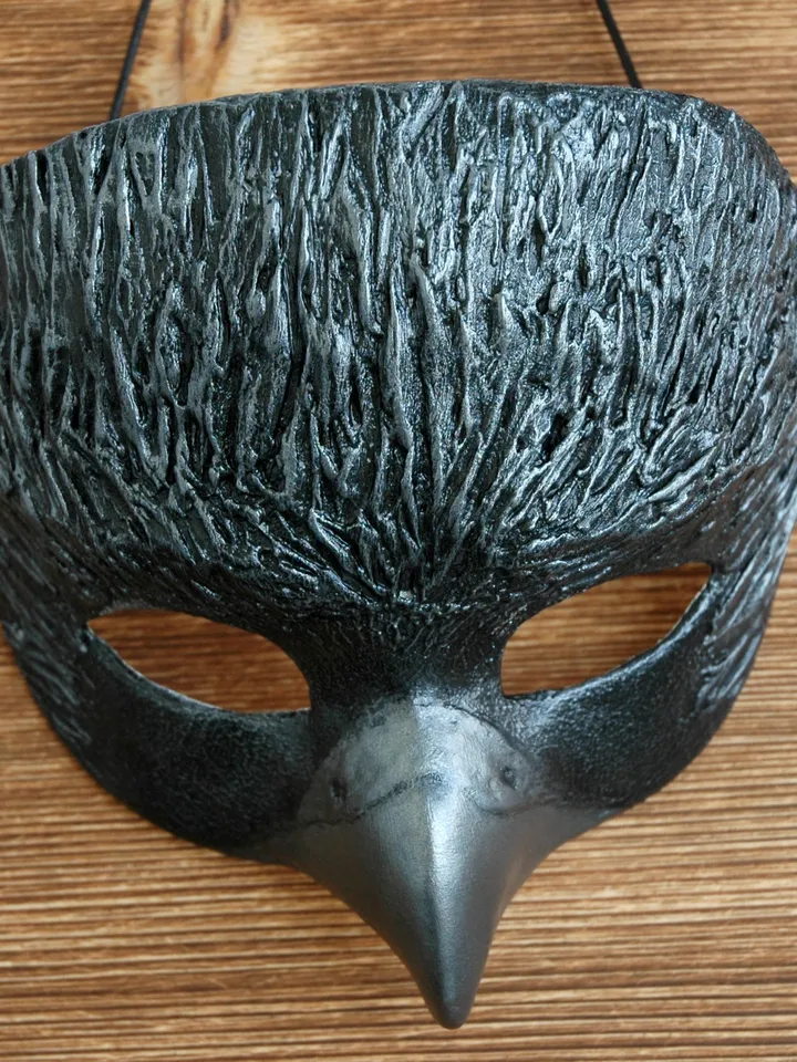 Bird cosplay mask for halloween costume . Venetian mask men. Bird skull face mask for carnival costume.