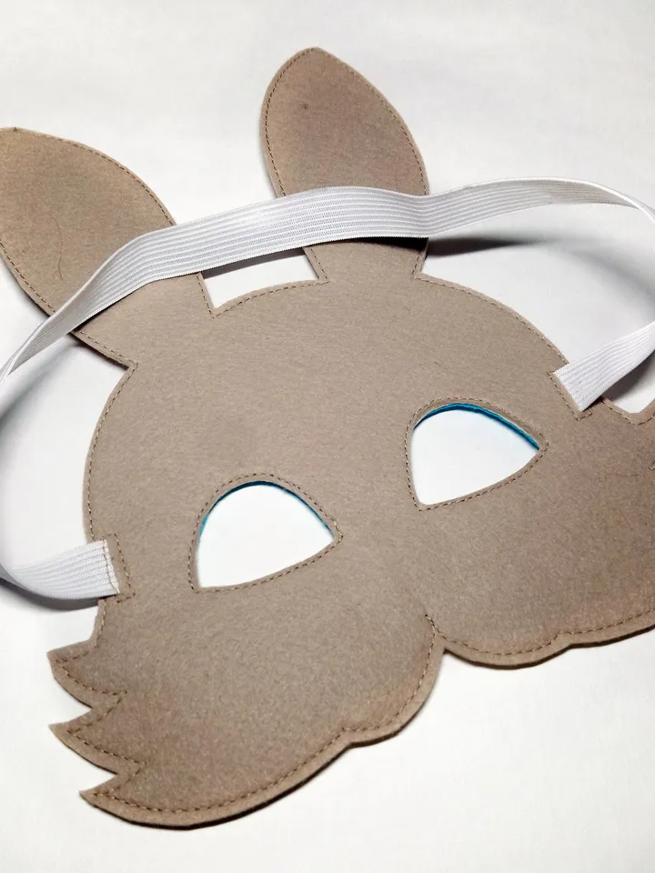 Bunny felt mask, kids mask for rabbit costume, Easter gift idea, rabbit mask, halloween costume, pretend play, bunny masquerade mask.