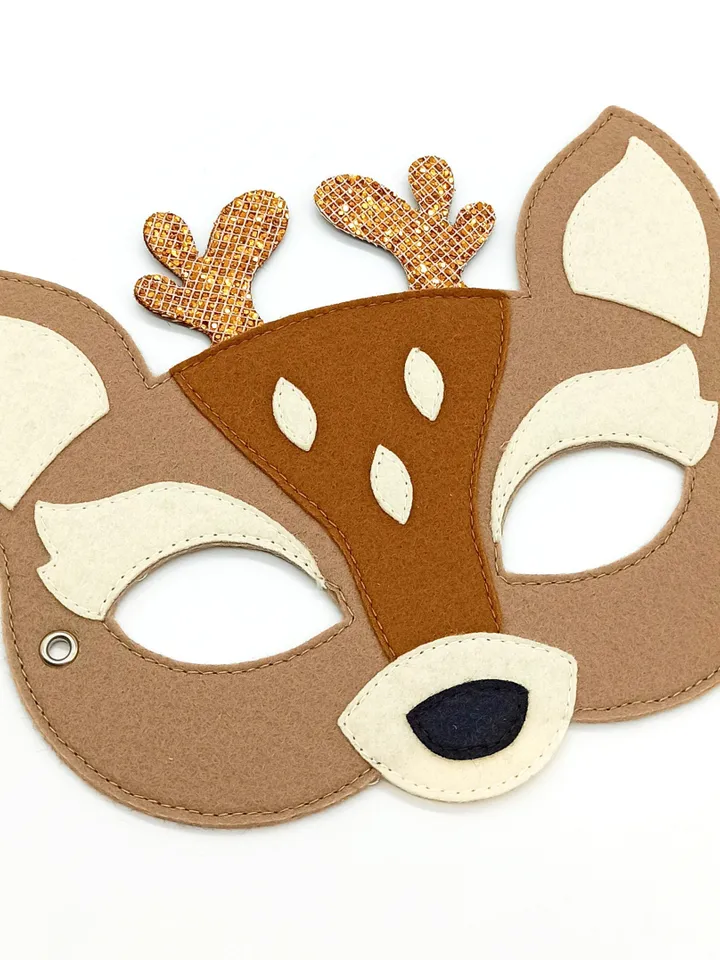 Fawn cosplay kids mask, girls deer costume. Woodland christmas girls mask. Deer masquerade mask. Cute animal mask for Halloween costume.