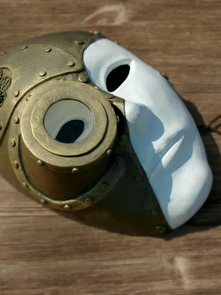 Masquerade steampunk mask, steam punk cosplay mask, halloween costume, masquerade mask men.