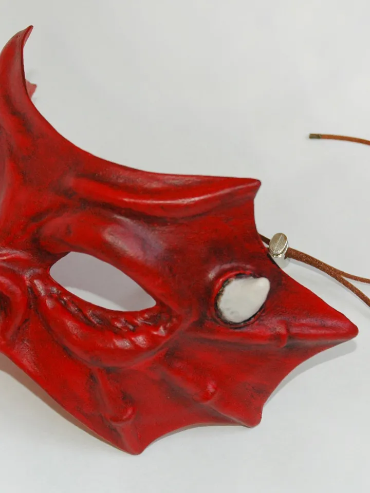 Red masquerade dragon mask, dragon age cosplay mask custom cosplay venetian mask for dragon costume adult.