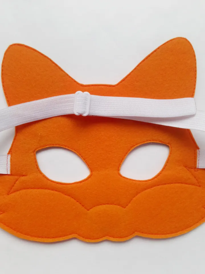 kids fox costume, Animal felt kids mask to cute fox cosplay costume girls, fox cosplay costume, animal felt red fox mask.