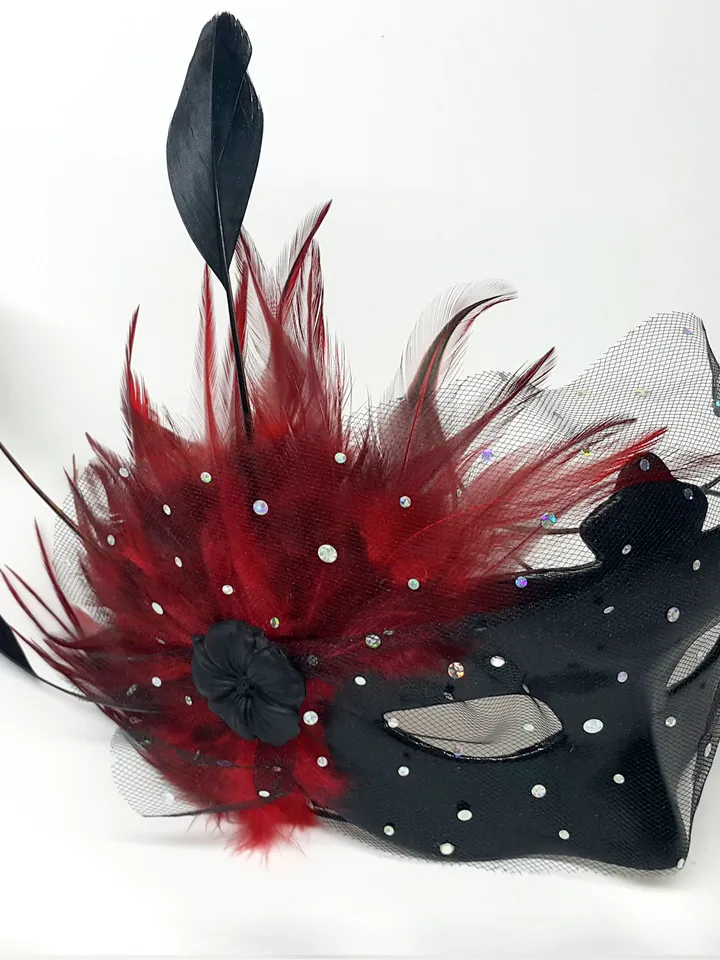 Red masquerade mask women to burlesque costume. Cosplay masks to vampire the masquerade. Venetian mask to masquerade costume.