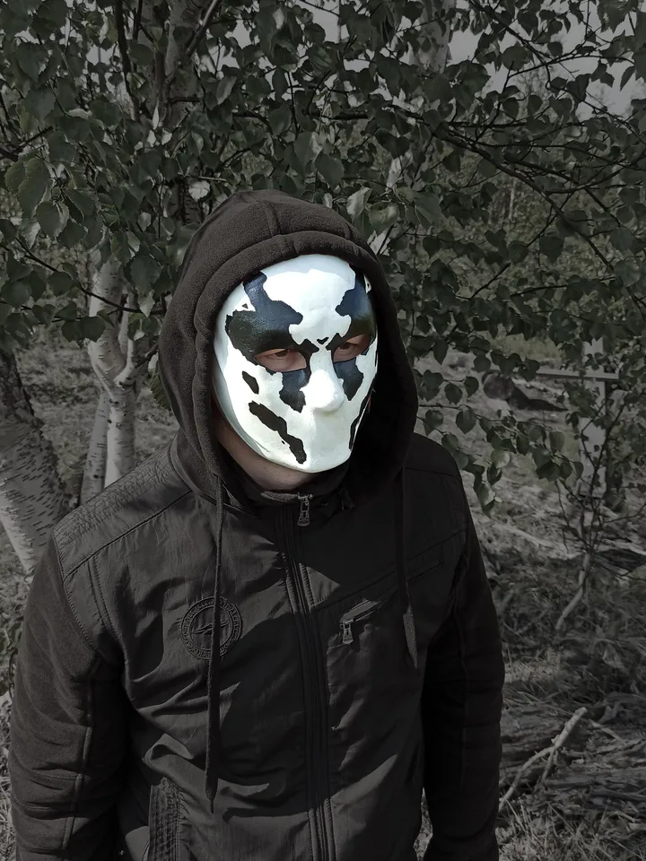 Rorschach mask. Cosplay mask men for Cosplay costume. Watchmen mask.
