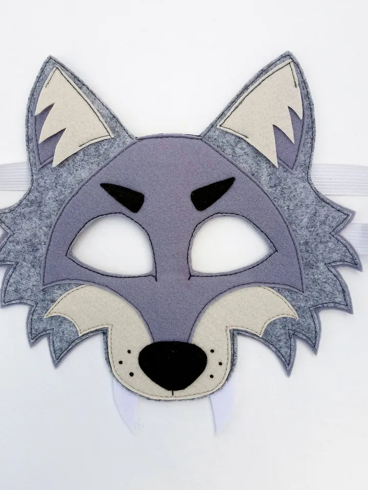 Wolf cosplay halloween mask, masquerade mask, kids wolf mask, werewolf costume mask.