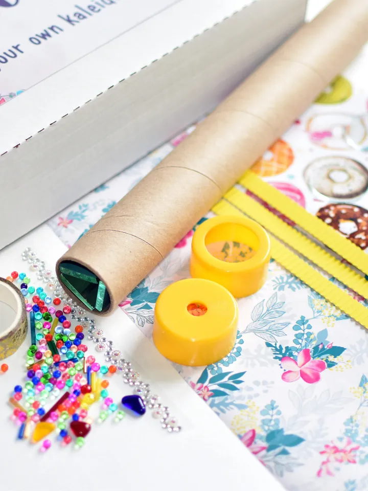 Mystery box DIY craft kit kaleidoscope. Activity box for adults. Educational activities stim toy.